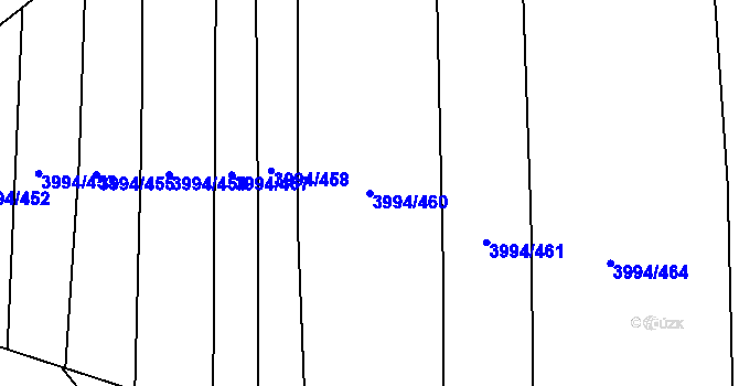 Parcela st. 3994/460 v KÚ Jalubí, Katastrální mapa