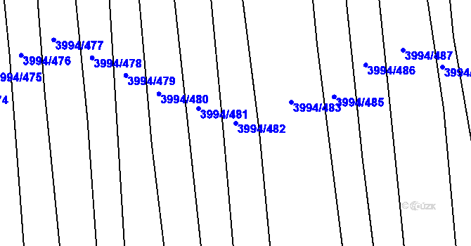 Parcela st. 3994/482 v KÚ Jalubí, Katastrální mapa