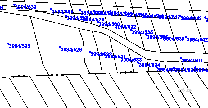 Parcela st. 3994/531 v KÚ Jalubí, Katastrální mapa