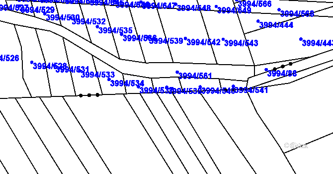 Parcela st. 3994/538 v KÚ Jalubí, Katastrální mapa