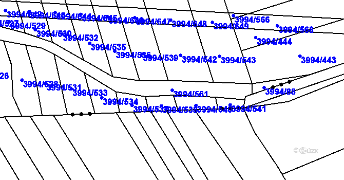 Parcela st. 3994/561 v KÚ Jalubí, Katastrální mapa