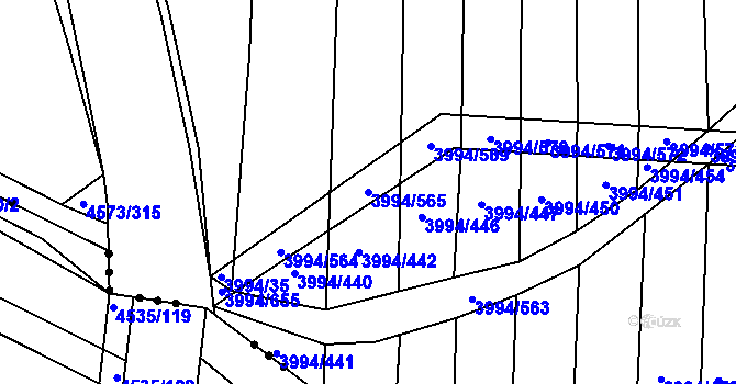 Parcela st. 3994/565 v KÚ Jalubí, Katastrální mapa