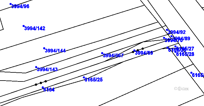 Parcela st. 3994/567 v KÚ Jalubí, Katastrální mapa