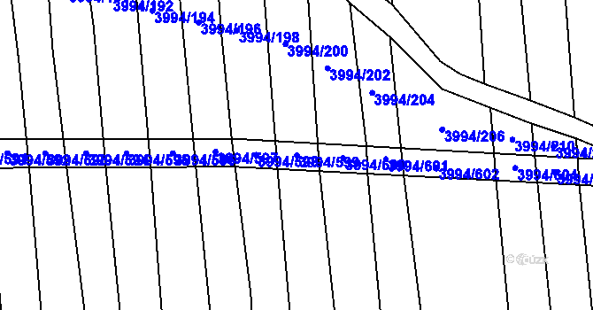 Parcela st. 3994/599 v KÚ Jalubí, Katastrální mapa