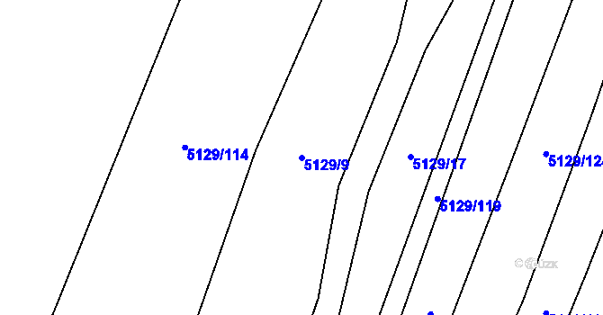 Parcela st. 5129/9 v KÚ Jalubí, Katastrální mapa