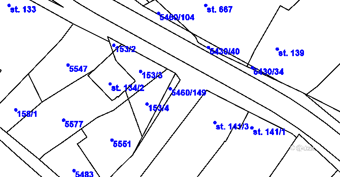 Parcela st. 5460/149 v KÚ Jalubí, Katastrální mapa