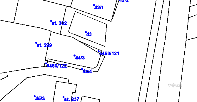 Parcela st. 5460/121 v KÚ Jalubí, Katastrální mapa