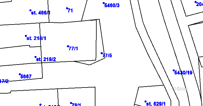 Parcela st. 77/5 v KÚ Jalubí, Katastrální mapa