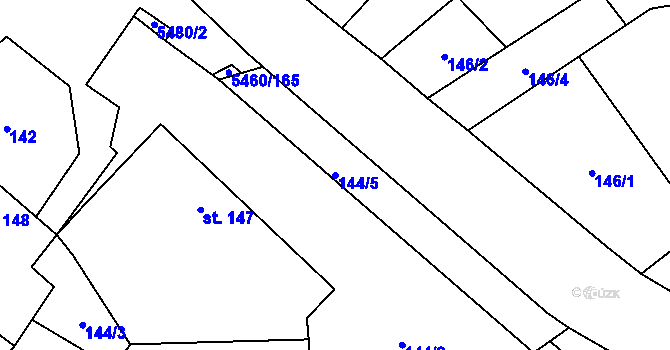 Parcela st. 144/5 v KÚ Jalubí, Katastrální mapa