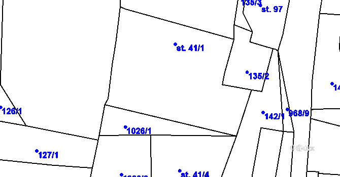 Parcela st. 41/1 v KÚ Jamné u Jihlavy, Katastrální mapa