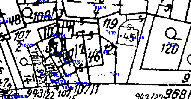 Parcela st. 46 v KÚ Jamné u Jihlavy, Katastrální mapa