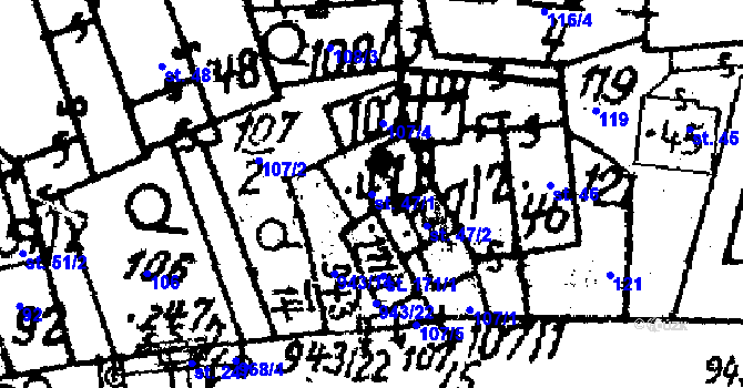Parcela st. 47/1 v KÚ Jamné u Jihlavy, Katastrální mapa