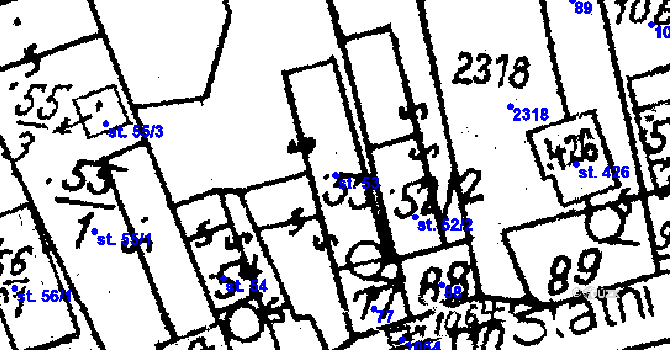 Parcela st. 53 v KÚ Jamné u Jihlavy, Katastrální mapa