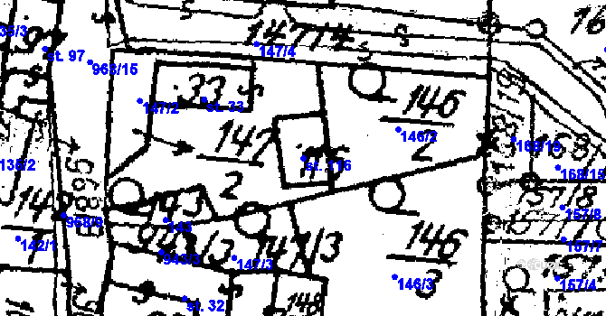 Parcela st. 116 v KÚ Jamné u Jihlavy, Katastrální mapa