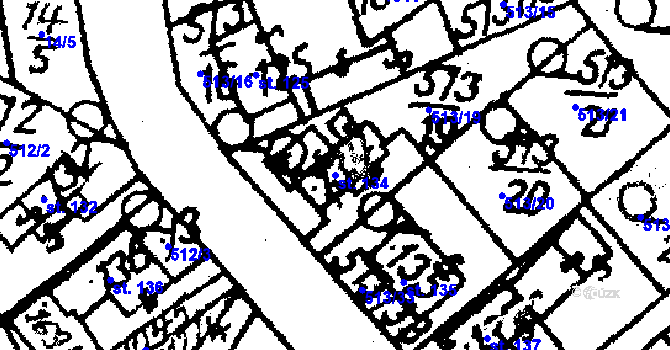 Parcela st. 134 v KÚ Jamné u Jihlavy, Katastrální mapa