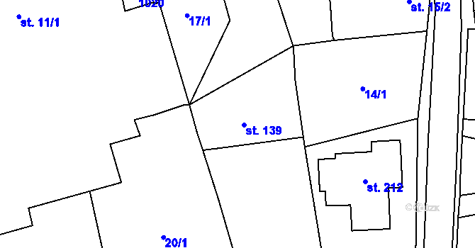 Parcela st. 139 v KÚ Jamné u Jihlavy, Katastrální mapa