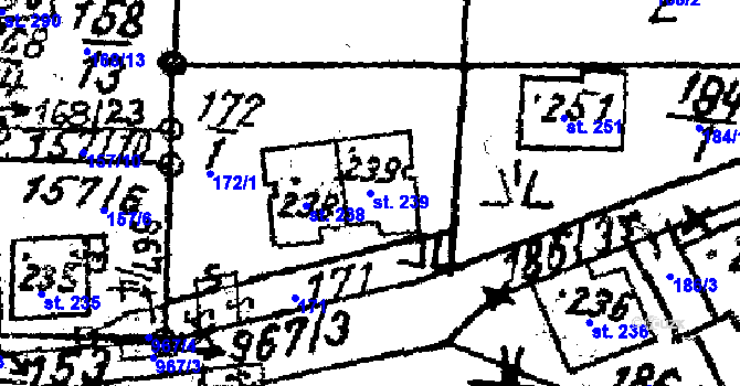 Parcela st. 239 v KÚ Jamné u Jihlavy, Katastrální mapa