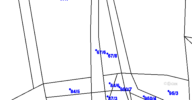 Parcela st. 67/6 v KÚ Jamné u Jihlavy, Katastrální mapa
