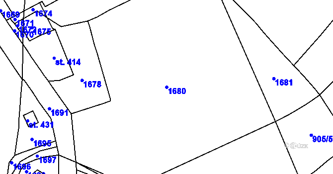 Parcela st. 1680 v KÚ Jamné u Jihlavy, Katastrální mapa