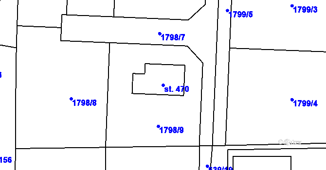 Parcela st. 470 v KÚ Jamné u Jihlavy, Katastrální mapa