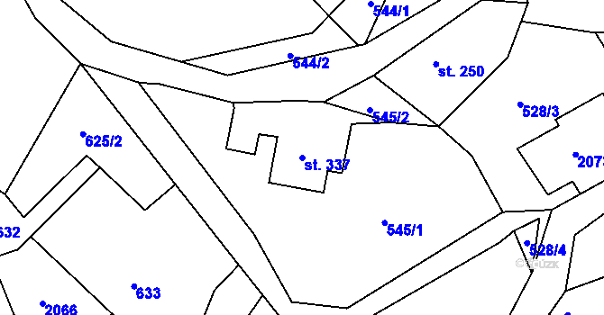Parcela st. 337 v KÚ Jamné nad Orlicí, Katastrální mapa
