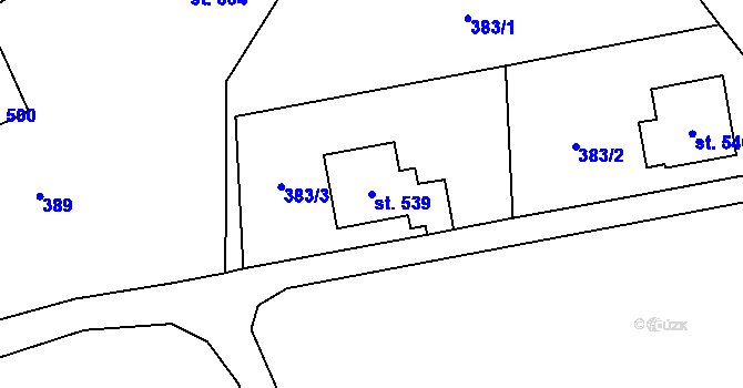 Parcela st. 539 v KÚ Jamné nad Orlicí, Katastrální mapa