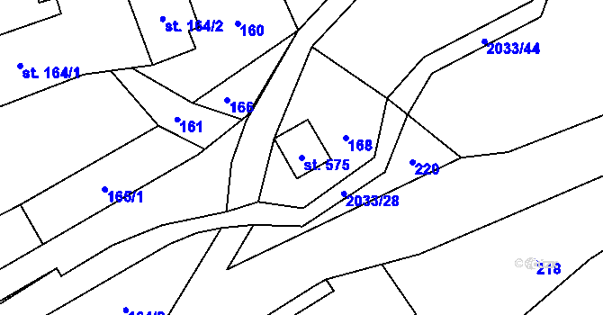 Parcela st. 575 v KÚ Jamné nad Orlicí, Katastrální mapa
