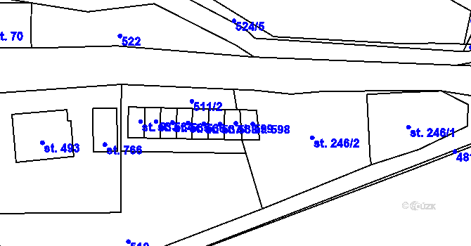 Parcela st. 599 v KÚ Jamné nad Orlicí, Katastrální mapa