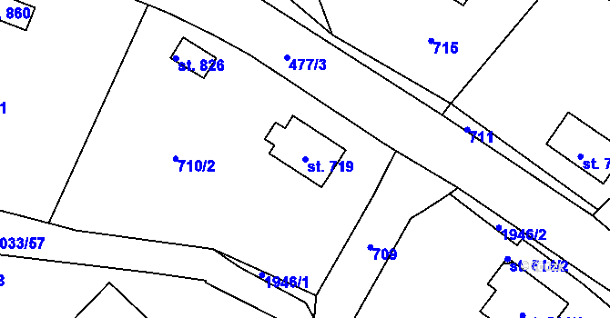 Parcela st. 719 v KÚ Jamné nad Orlicí, Katastrální mapa
