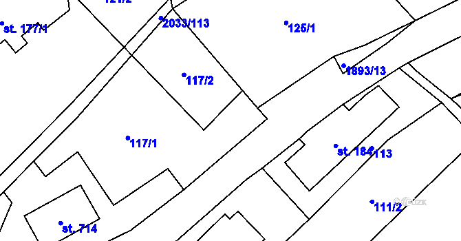 Parcela st. 125/2 v KÚ Jamné nad Orlicí, Katastrální mapa