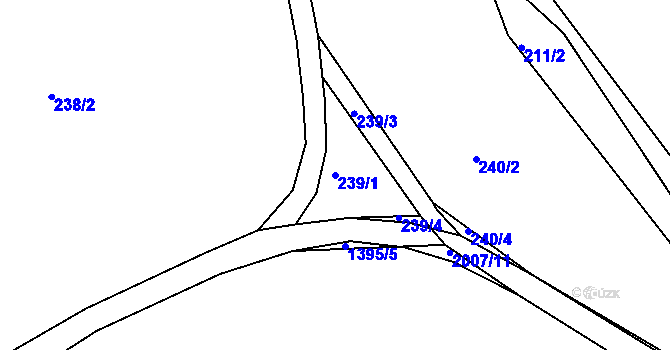 Parcela st. 239/1 v KÚ Jamné nad Orlicí, Katastrální mapa