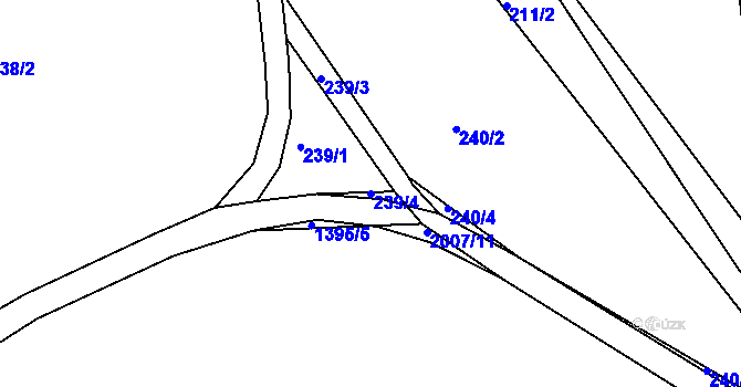 Parcela st. 239/4 v KÚ Jamné nad Orlicí, Katastrální mapa