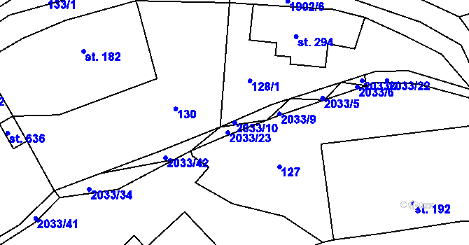 Parcela st. 2033/10 v KÚ Jamné nad Orlicí, Katastrální mapa