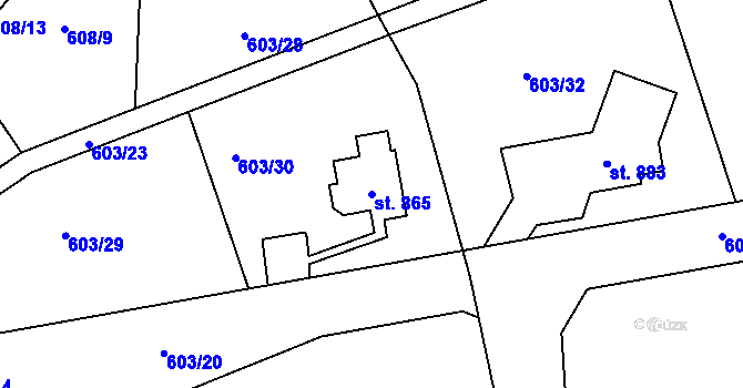 Parcela st. 865 v KÚ Jamné nad Orlicí, Katastrální mapa