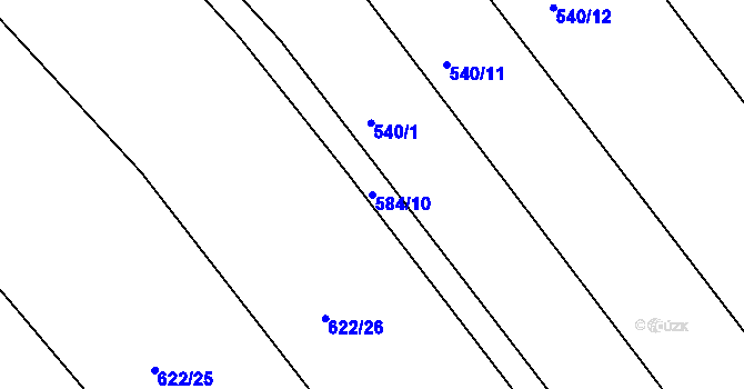 Parcela st. 584/10 v KÚ Jamnice, Katastrální mapa