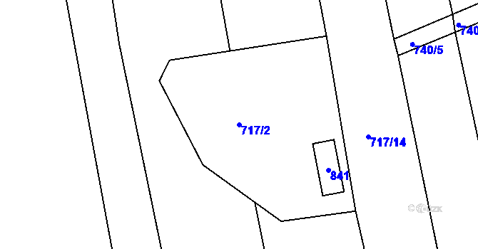 Parcela st. 717/2 v KÚ Jamnice, Katastrální mapa