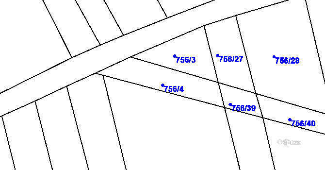 Parcela st. 756/4 v KÚ Jamnice, Katastrální mapa