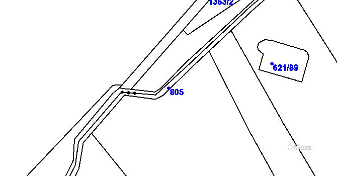 Parcela st. 805 v KÚ Jamnice, Katastrální mapa