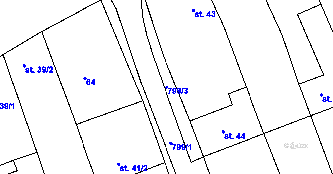 Parcela st. 799/3 v KÚ Jamnice, Katastrální mapa