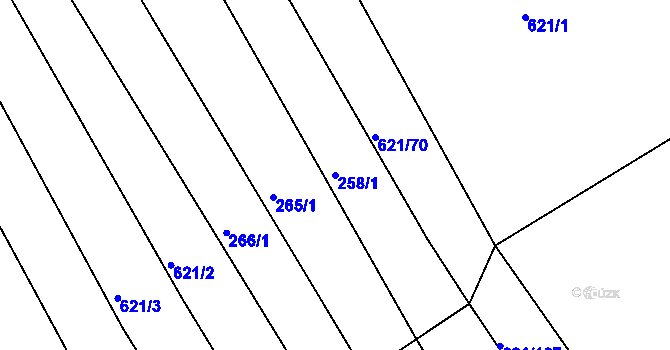 Parcela st. 258 v KÚ Jamnice, Katastrální mapa
