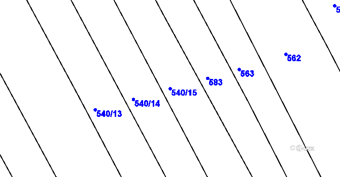 Parcela st. 540/15 v KÚ Jamnice, Katastrální mapa