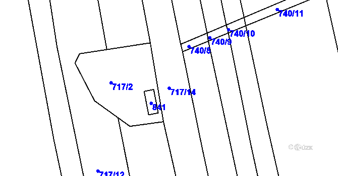 Parcela st. 717/14 v KÚ Jamnice, Katastrální mapa