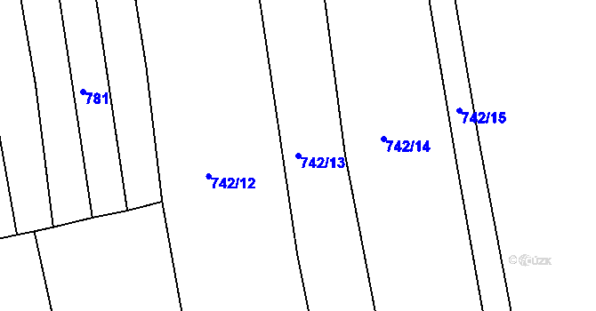 Parcela st. 742/13 v KÚ Jamnice, Katastrální mapa