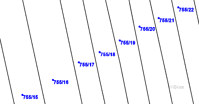 Parcela st. 755/18 v KÚ Jamnice, Katastrální mapa