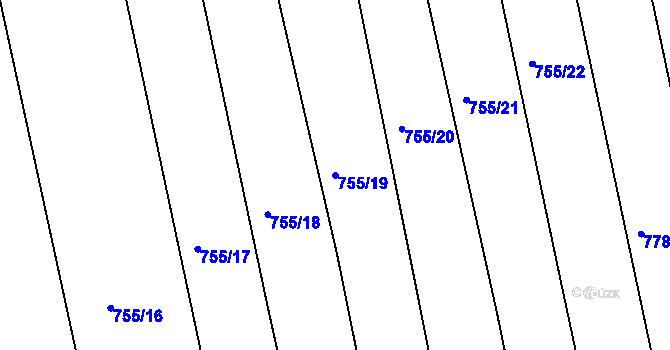 Parcela st. 755/19 v KÚ Jamnice, Katastrální mapa