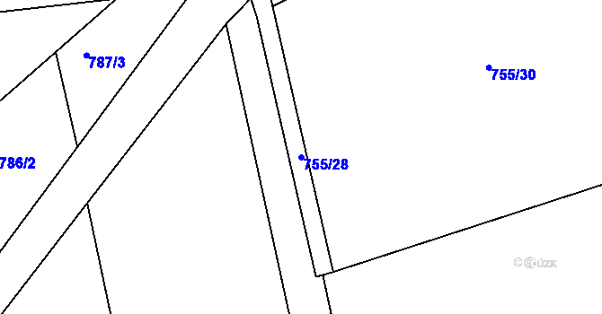 Parcela st. 755/28 v KÚ Jamnice, Katastrální mapa