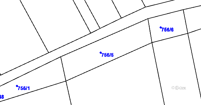 Parcela st. 756/5 v KÚ Jamnice, Katastrální mapa