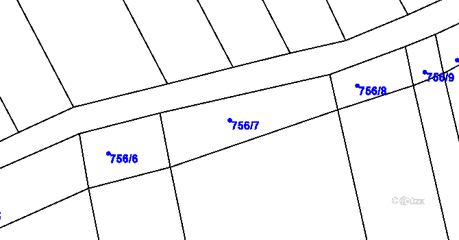 Parcela st. 756/7 v KÚ Jamnice, Katastrální mapa