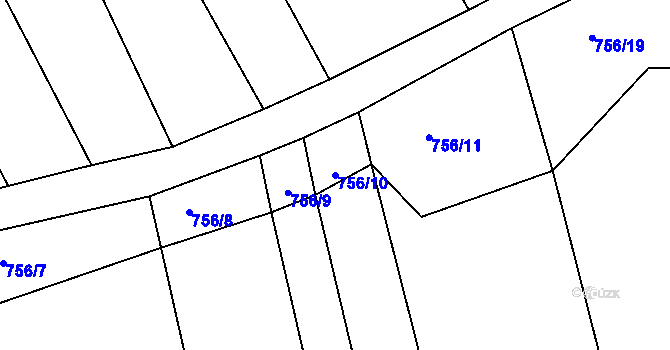 Parcela st. 756/10 v KÚ Jamnice, Katastrální mapa