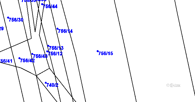 Parcela st. 756/15 v KÚ Jamnice, Katastrální mapa